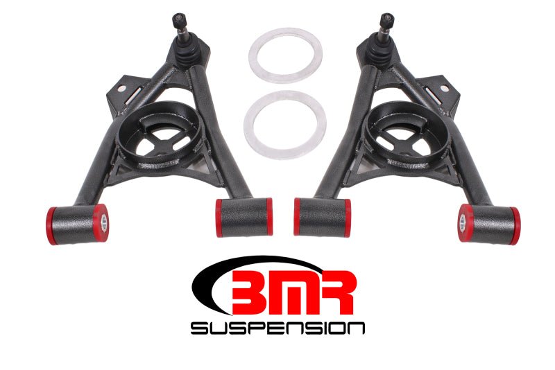 BMR 94-04 Mustang Lower Non-Adj. A-Arms (Poly) w/ Tall Ball Joint / Spring Pocket - Black Hammertone - Crew Original