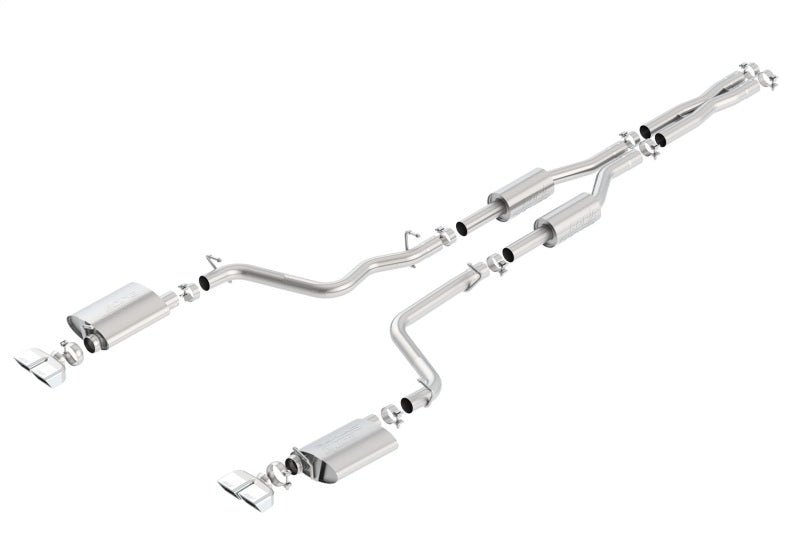 Borla 09-14 Dodge Challenger R/T 5.7L RWD 2Dr. Dual Rctgl. Angle S-Type CB Exhaust - Rear Split Exit - Crew Original