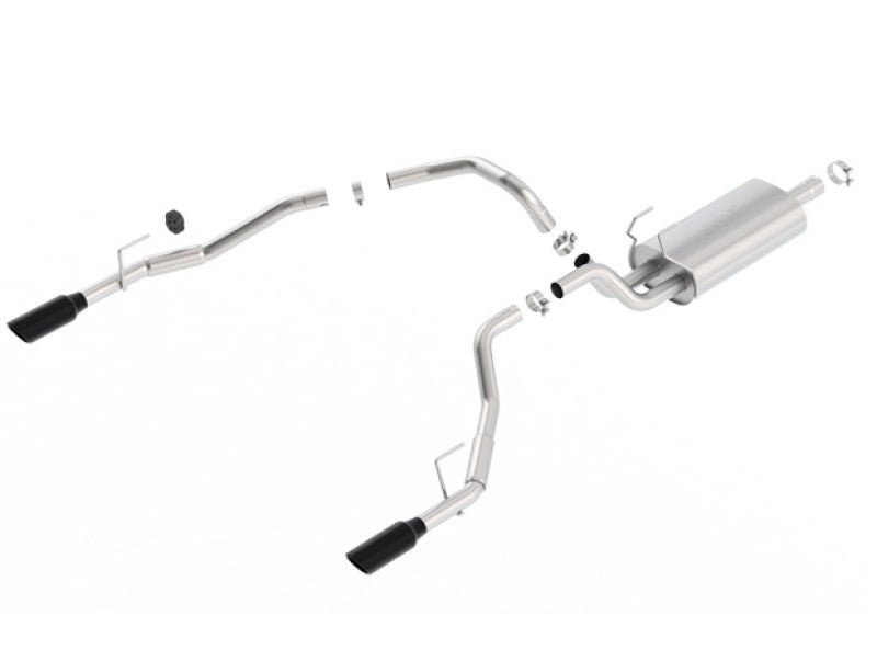Borla 09-17 Ram 1500 5.7L V8 5in Single Tip Black Chrome Cat-Back Touring Exhaust Through Bumper - Crew Original