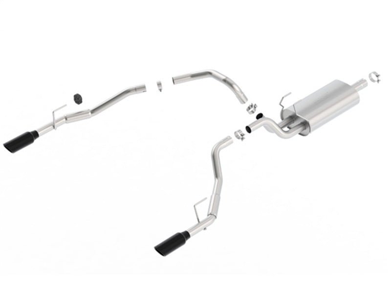 Borla 09-17 Ram 1500 5.7L V8 5in Single Tip Black Chrome Cat-Back Touring Exhaust Through Bumper - Crew Original