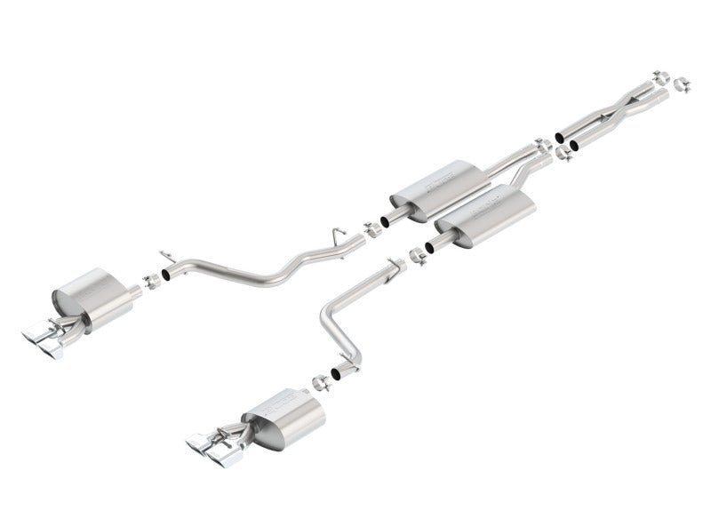 Borla 11-14 Dodge Challenger 3.6L AT/MT RWD 2Dr Single Split Rear Exit Rectangle Tip Catback Exhaust - Crew Original