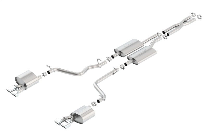 Borla 11-14 Dodge Challenger 3.6L AT/MT RWD 2Dr Single Split Rear Exit Rectangle Tip Catback Exhaust - Crew Original