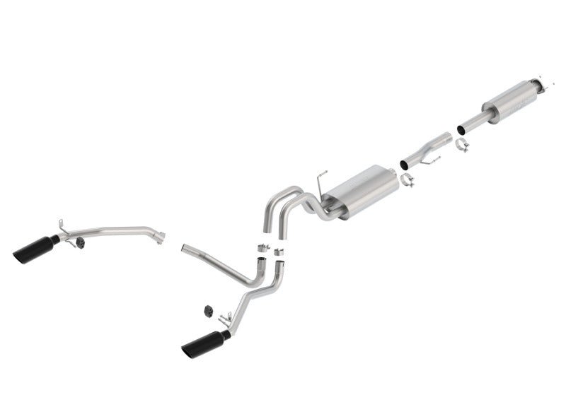 Borla 11-14 Ford F-150 5.0L Stainless Steel S-Type Catback Exhaust - 4in Tips Single Split Rear Exit - Crew Original