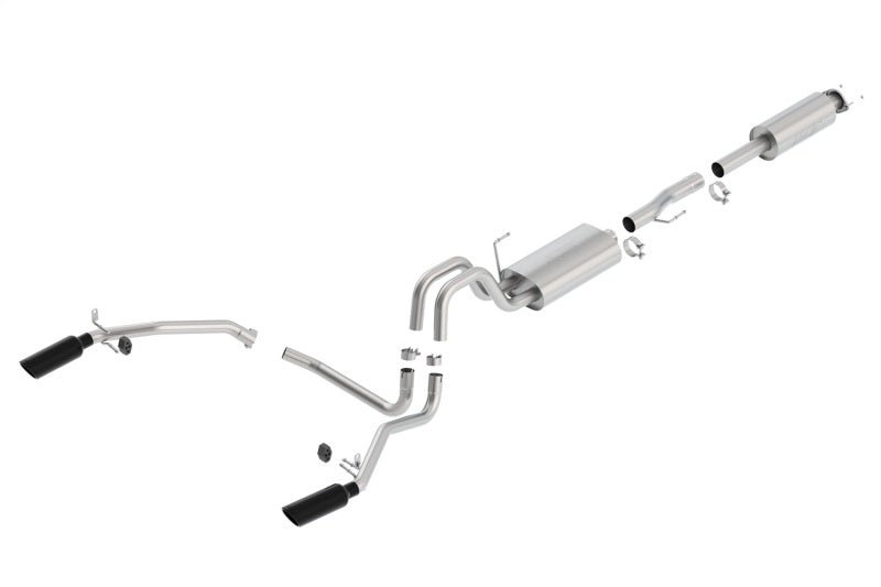Borla 11-14 Ford F-150 5.0L Stainless Steel S-Type Catback Exhaust - 4in Tips Single Split Rear Exit - Crew Original