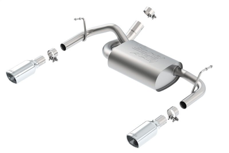 Borla 12-14 Jeep Wrangler JK 2Dr & 4Dr Rear Section ATAK Single Sqaure Rolled Angle-Cut Exit Exhaust - Crew Original