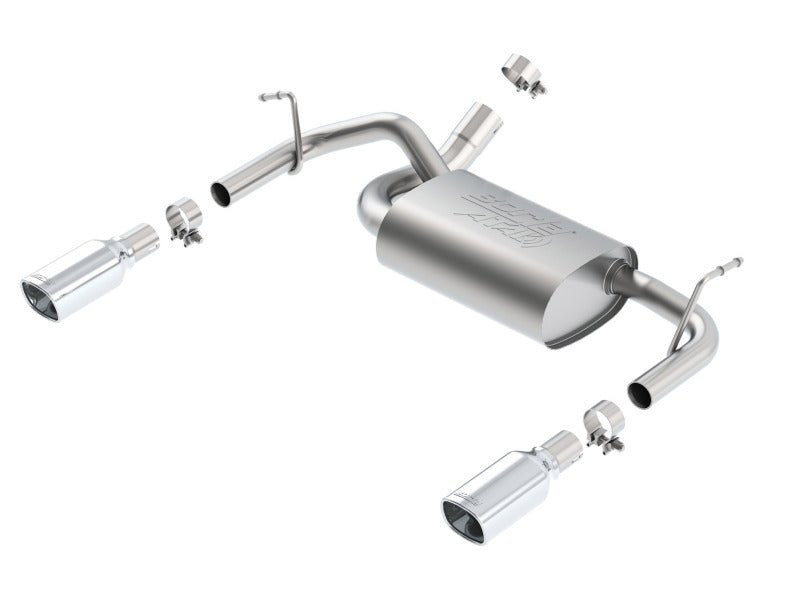 Borla 12-14 Jeep Wrangler JK 2Dr & 4Dr Rear Section ATAK Single Sqaure Rolled Angle-Cut Exit Exhaust - Crew Original