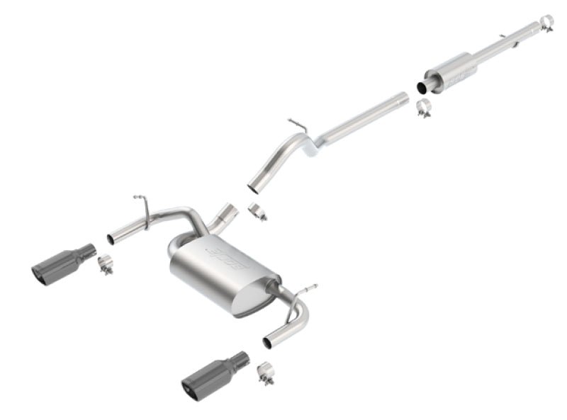 Borla 12-16 Jeep Wrangler 3.6L AT/MT 4DR 4WD S SQ RL AC SR 2.5in 2in TIP 3.5inx3.28in Black Chrome - Crew Original