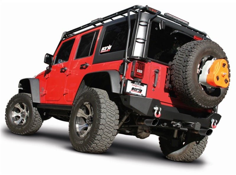 Borla 12-16 Jeep Wrangler 3.6L AT/MT 4DR 4WD S SQ RL AC SR 2.5in 2in TIP 3.5inx3.28in Black Chrome - Crew Original