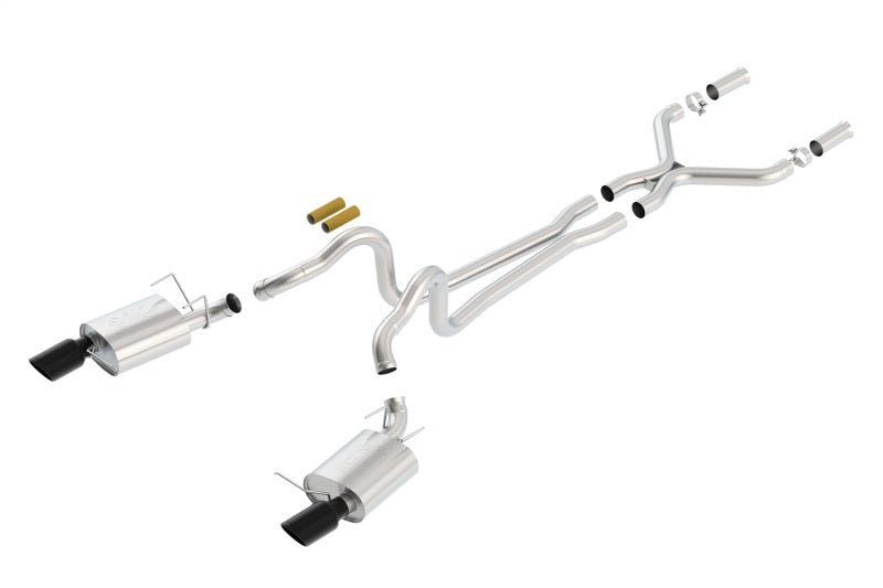 Borla 13-14 Mustang GT/Boss 302 5.0L V8 RWD Single Split Rear Exit ATAK Black Chrome CB Exhaust - Crew Original