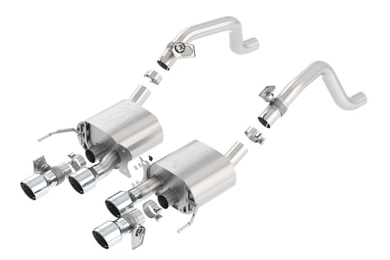 Borla 14-15 Chevy Corvette C7 6.2L RWD w/AFM &NPP ATAK-Type Dual Rd Rolled Center Rear Exit Exhaust - Crew Original