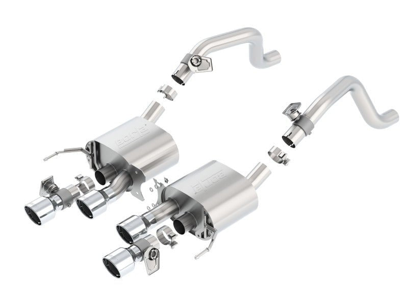 Borla 14-15 Chevy Corvette C7 6.2L RWD w/AFM &NPP S-Type Dual Round Rolled Center Rear Exit Exhaust - Crew Original