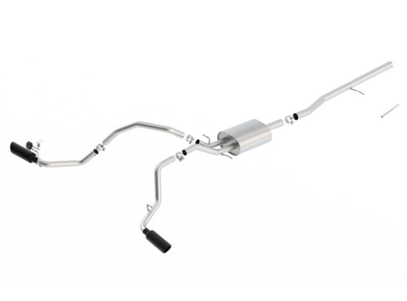 Borla 14-16 Chevrolet Silverado 1500 5.3L ATAK Catback Exhaust w/ Black Chrome Tips - Crew Original