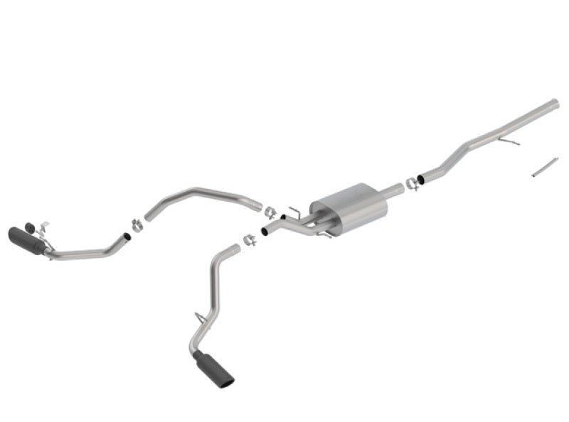 Borla 14-18 Chevrolet Silverado 1500 5.3L V8 AT/MT 4DR CC ATAK Catback Exhaust w/Black Chrome Tips - Crew Original