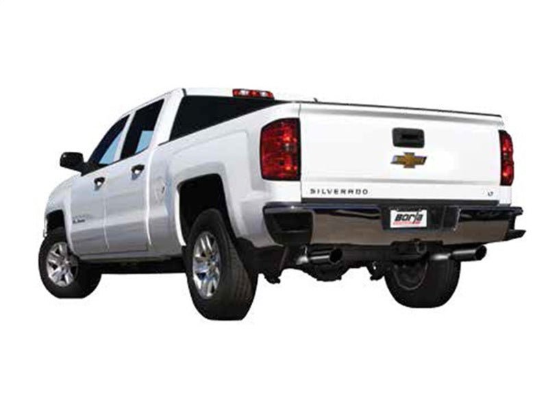 Borla 14 Sierra 1500 C/B S-Type Exh/2.75in Into Dual 2.25in Out 4in Split Rear Exit-Black Chrome - Crew Original