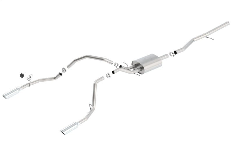 Borla 14 Silv/Sierra 1500 5.3L AT/MT Crew Cab STD Bed ATAK Cat-Back Exhaust - Crew Original