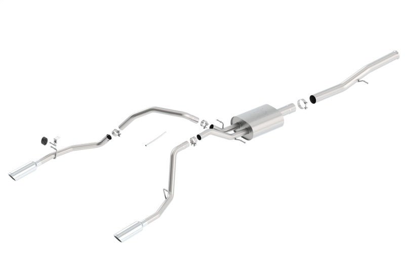 Borla 14 Silv/Sierra 1500 EC Std/CC Short 143.5in WB ATAK Single Split Rear Exit Cat-Back Exhaust - Crew Original
