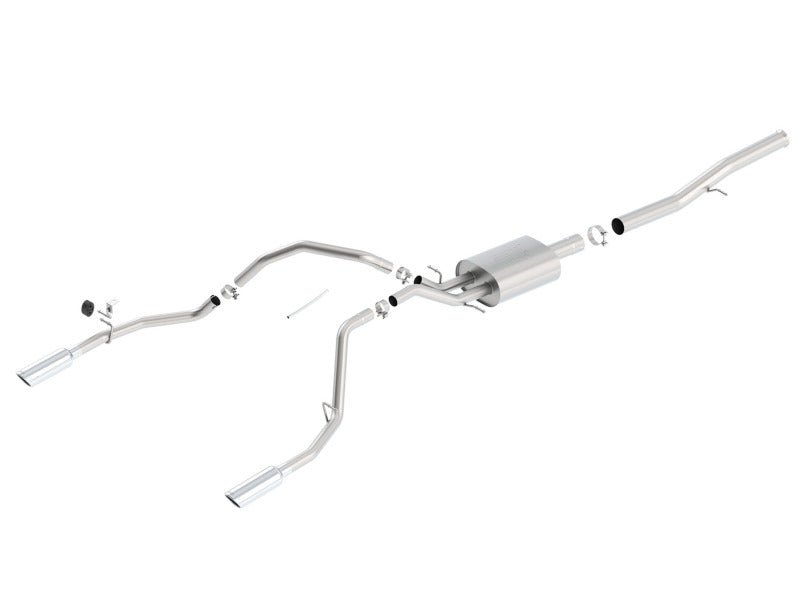 Borla 14 Silv/Sierra 1500 EC Std/CC Short 143.5in WB ATAK Single Split Rear Exit Cat-Back Exhaust - Crew Original