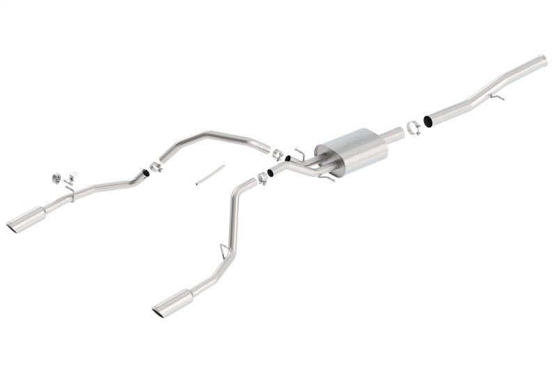 Borla 14 Silv/Sierra 1500 EC Std/CC Short 143.5in WB S-Type Single Split Rear Exit Cat-Back Exhaust - Crew Original