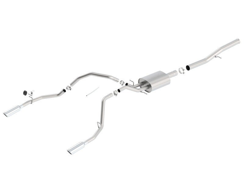 Borla 14 Silv/Sierra 1500 EC Std/CC Short 143.5in WB Touring Single Split Rear Exit Cat-Back Exhaust - Crew Original