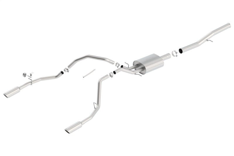 Borla 14 Silv/Sierra 1500 EC Std/CC Short 143.5in WB Touring Single Split Rear Exit Cat-Back Exhaust - Crew Original