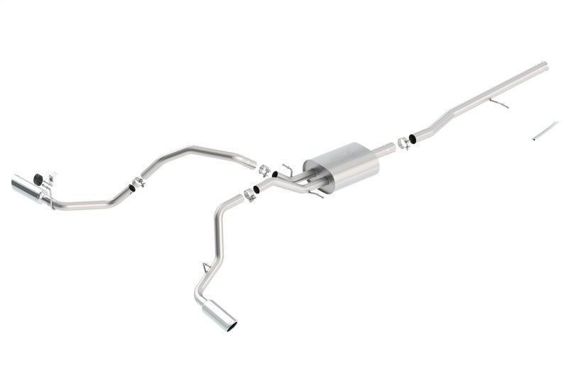 Borla 14 Silv/Sierra C/B Exh ATAK 1500 5.3L V8 AT/MT 2&4WD Ext Cab Split Side Exit - Crew Original