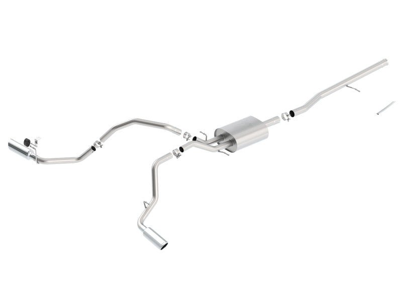 Borla 14 Silv/Sierra C/B Exh ATAK 1500 5.3L V8 AT/MT 2&4WD Ext Cab Split Side Exit - Crew Original