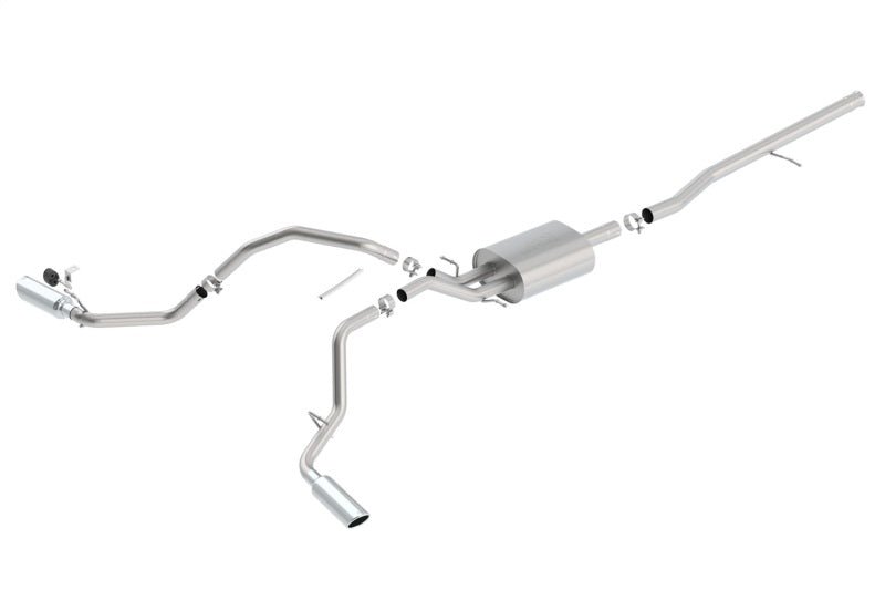 Borla 14 Silv/Sierra C/B Exh S-Type 1500 5.3L V8 AT/MT 2&4WD Ext Cab Split Side Exit - Crew Original