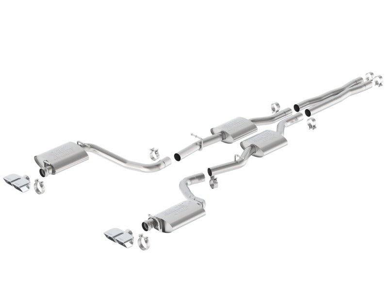 Borla 15-16 Dodge Challenger R/T 5.7L Dual Rectangle Angle Cut Dual Split Rear Exit ATAK Exhaust - Crew Original