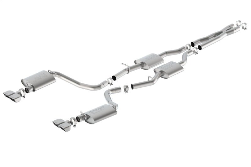 Borla 15-16 Dodge Challenger R/T 5.7L Dual Rectangle Angle Cut Dual Split Rear Exit S-Type Exhaust - Crew Original