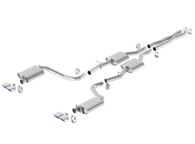 Borla 15-16 Dodge Challenger R/T 5.7L Dual Rectangle Angle Cut Dual Split Rear Exit S-Type Exhaust - Crew Original