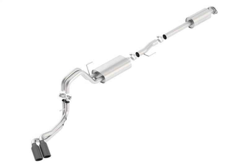 Borla 15-17 Ford F-150 2.7/3.5L V6 / 5.0 V8 2/4WD Black Chrome Angle-Cut Side Exit Catback Exhaust - Crew Original