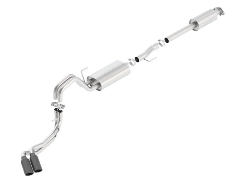Borla 15-17 Ford F-150 2.7/3.5L V6 / 5.0 V8 2/4WD Black Chrome Angle-Cut Side Exit Catback Exhaust - Crew Original