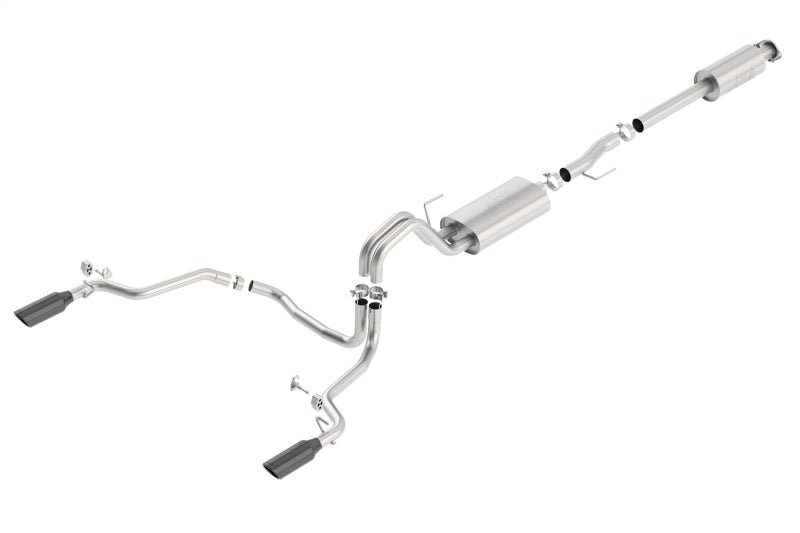 Borla 15-17 Ford F-150 2.7L/ 3.5L EcoBoost/ 5.0L V8 Rear Exit S-Type Catback Exhaust Black Chrome - Crew Original