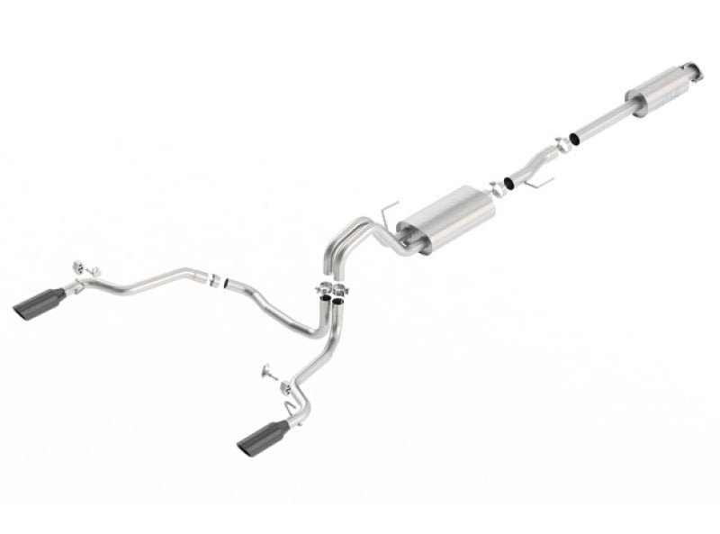 Borla 15-17 Ford F-150 2.7L/ 3.5L EcoBoost/ 5.0L V8 Rear Exit S-Type Catback Exhaust Black Chrome - Crew Original