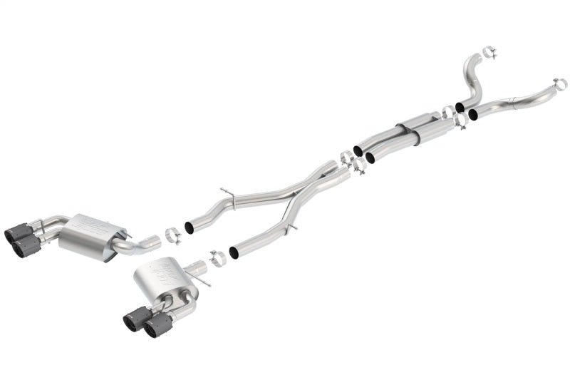Borla 16-17 Chevy Camaro 6.2L 4in Dual CF Tips w/Black Core Dual Split Exit ATAK Catback Exhaust - Crew Original