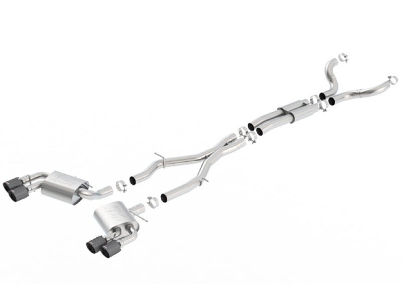 Borla 16-17 Chevy Camaro 6.2L 4in Dual CF Tips w/Black Core Dual Split Exit ATAK Catback Exhaust - Crew Original