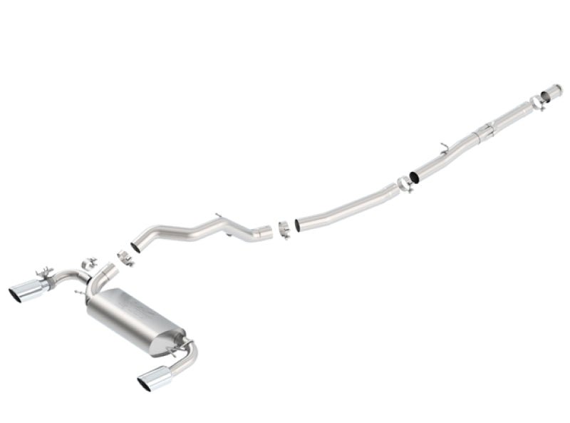 Borla 16-17 Ford Focus RS 2.3L MT Round Angle-Cut Tips Split Rear Exit ATAK Catback Exhaust - Crew Original