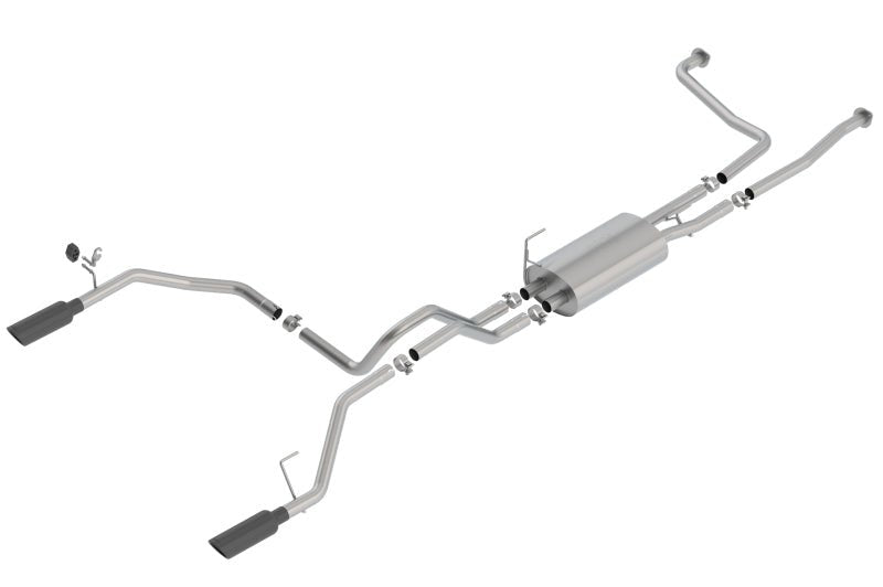 Borla 16-19 Nissan Titan 5.6L V8 2WD/4WD S-Type Catback Exhaust - Black Chrome Tips - Crew Original