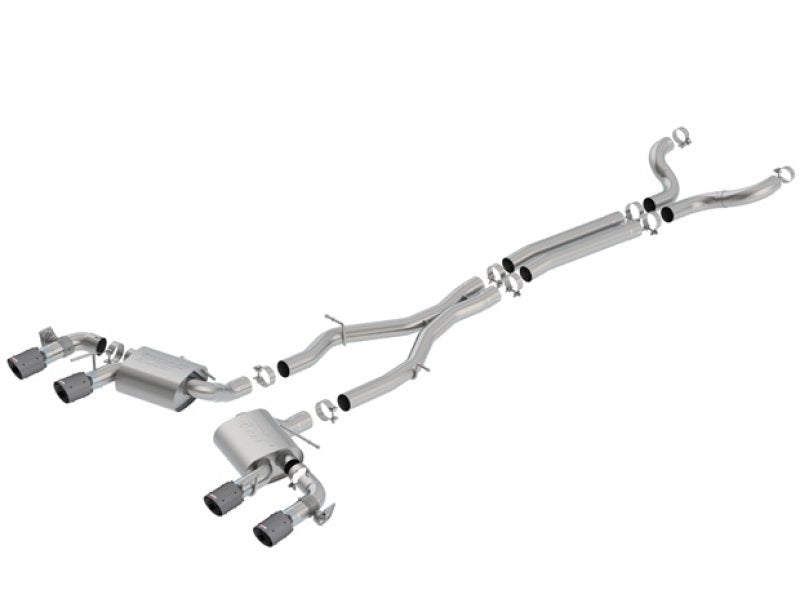 Borla 17-18 Chevrolet Camaro ZL1 6.2L V8 S Type Catback Exhaust w/ Dual Mode Valves CF Black Anod - Crew Original