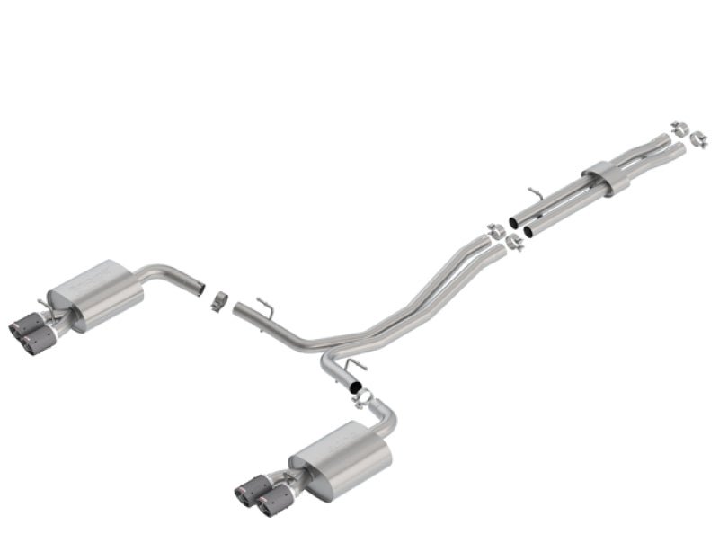 Borla 18-19 Ford Explorer Sport 3.5L 2.5in 2.25in Diameter S-Type Exhaust Carbon Fiber 3.5in Tip - Crew Original