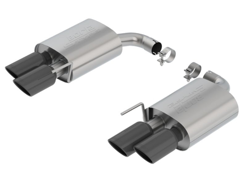 Borla 18-19 Ford Mustang GT 5.0L 2.5in S-Type Exhaust w/o Valves (Rear Section Only) - Black Chrome - Crew Original
