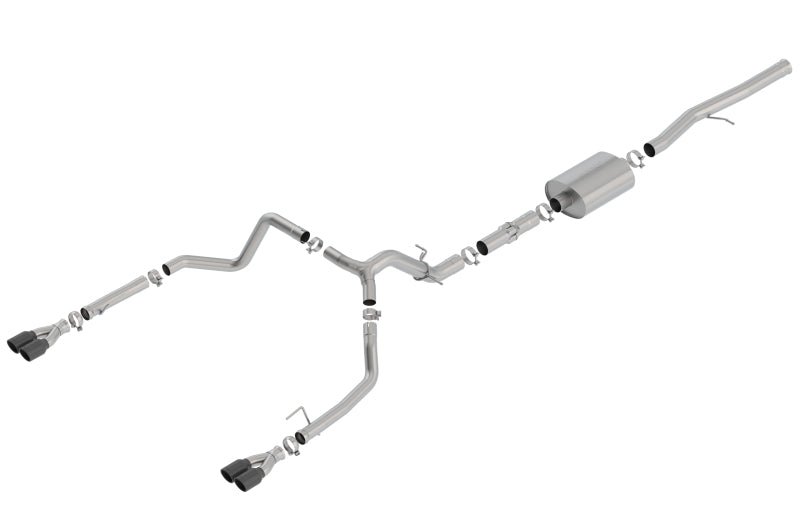 Borla 19 Chevrolet Silverado/GMC Sierra 1500 6.2L SS ATAK Catback Exhaust - Black Chrome Tips - Crew Original