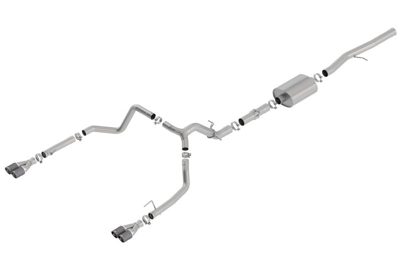 Borla 19 Chevrolet Silverado/GMC Sierra 1500 6.2L SS ATAK Catback Exhaust - Carbon Fiber Tips - Crew Original