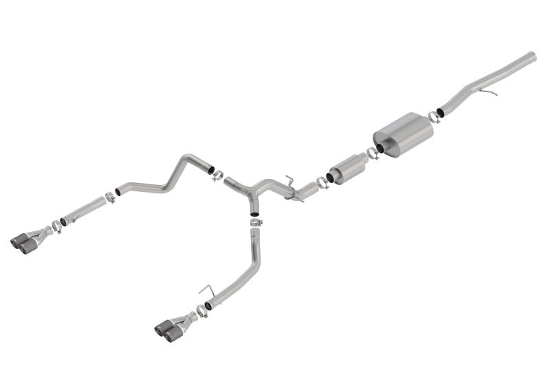 Borla 19 Chevrolet Silverado/GMC Sierra 1500 6.2L SS (S-Type) Catback Exhaust - Carbon Fiber Tips - Crew Original
