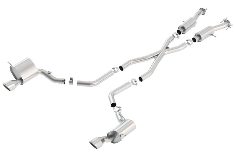 Borla 2015 Jeep Grand Cherokee SRT8 S-Type Dual Round Rolled Exit Catback Exhaust - Crew Original