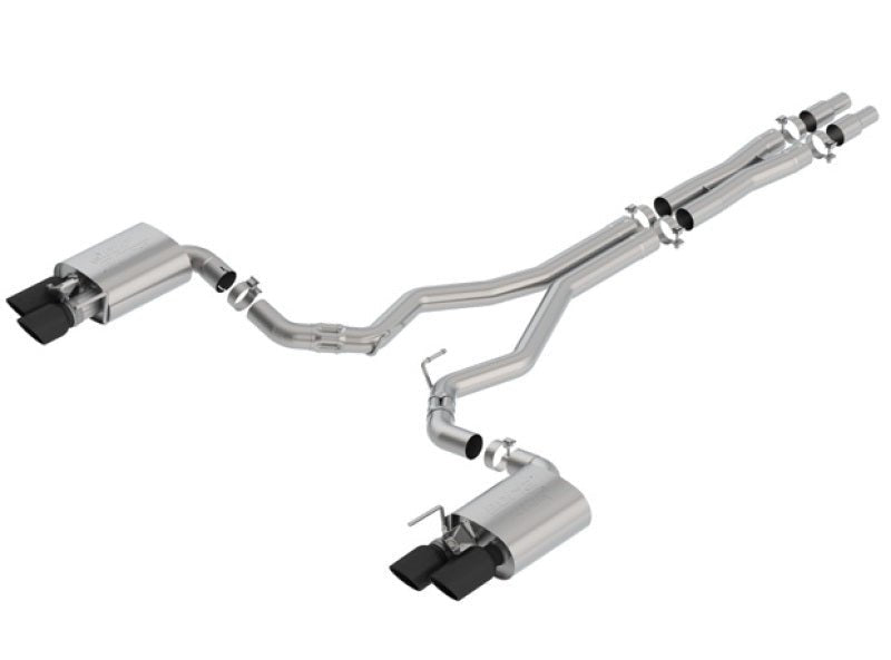 Borla 2018 Ford Mustang GT 5.0L AT/MT 3in ATAK Catback Exhaust Black Chrome Tips w/ Valves - Crew Original