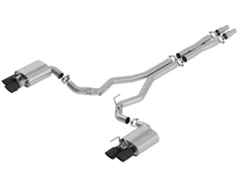 Borla 2018 Ford Mustang GT 5.0L AT/MT 3in ATAK Catback Exhaust Black Chrome Tips w/ Valves - Crew Original