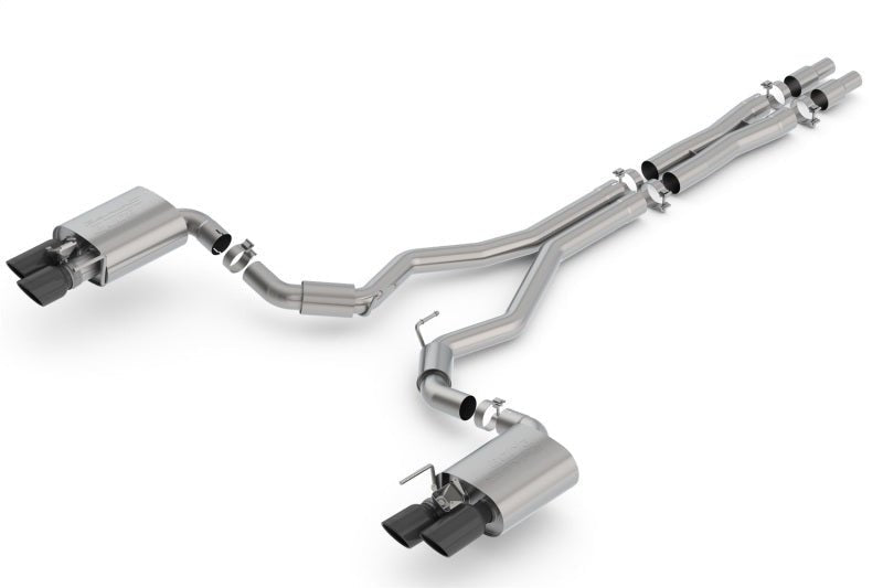 Borla 2018 Ford Mustang GT 5.0L AT/MT 3in S-Type Catback Exhaust Black Chrome Tips w/ Valves - Crew Original