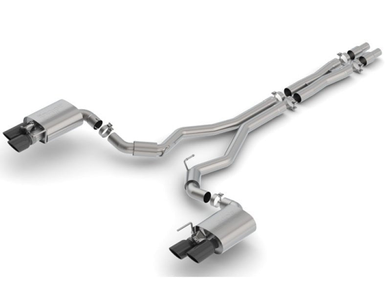 Borla 2018 Ford Mustang GT 5.0L AT/MT 3in S-Type Catback Exhaust Black Chrome Tips w/ Valves - Crew Original