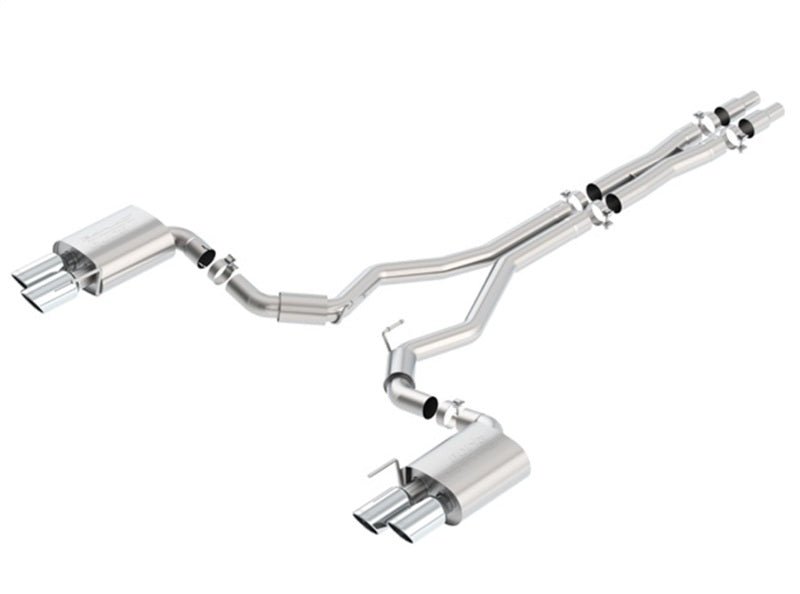 Borla 2018 Ford Mustang GT 5.0L AT/MT (w/o Valves) S-Type 3in Cat-Back Exhaust w/Polished Tips - Crew Original